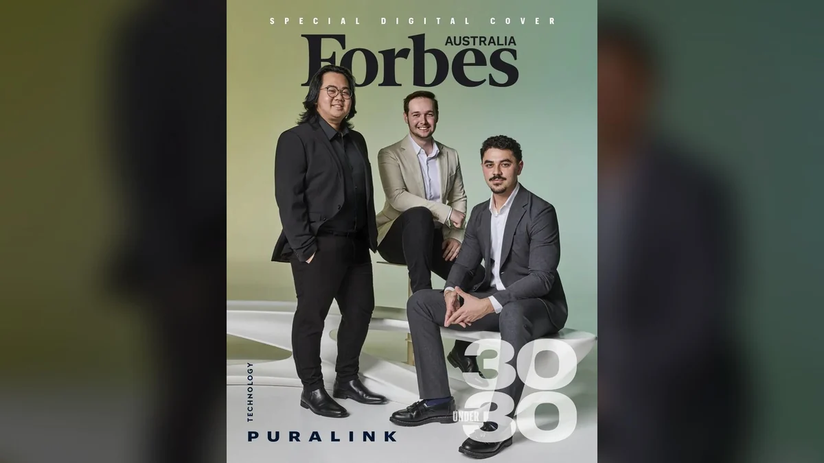 Puralink’s three co-founders on a Forbes Australia special digital cover