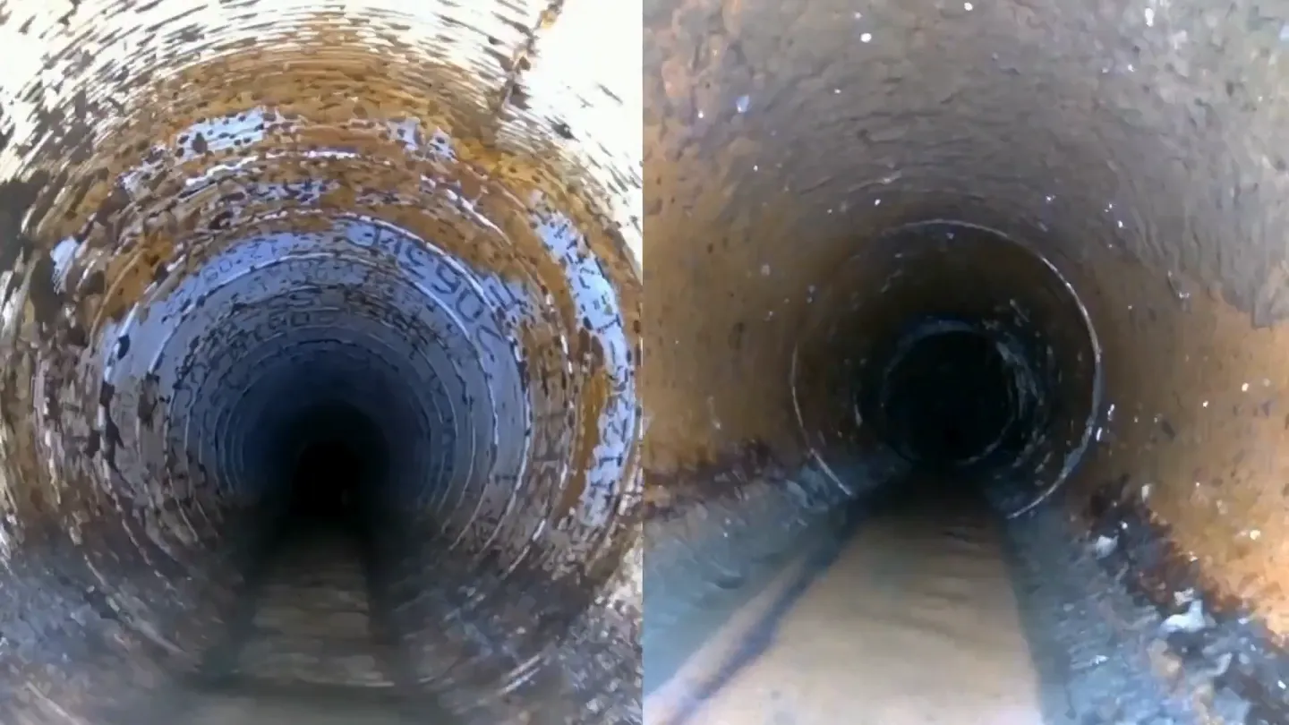 The Ferret's own camera driving through live sewer — looping field footage